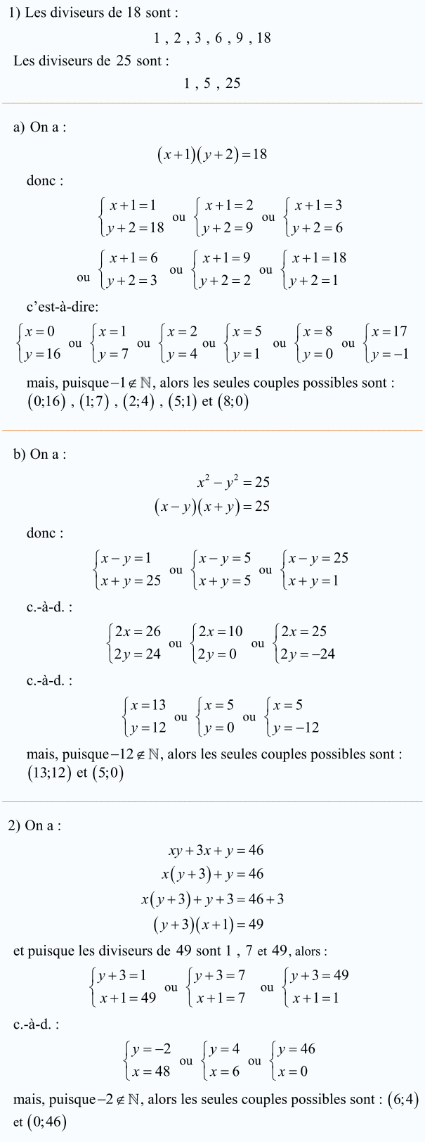 Arithmétique dans IN-exercices-corrigé Série d’exercices-Exercice 04